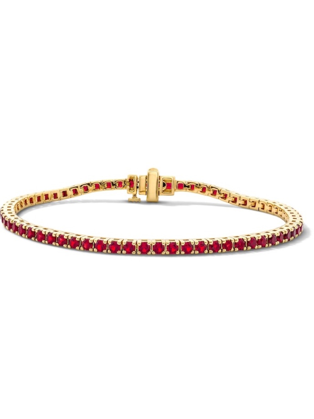 ZALES Lab-Created Ruby Tennis Bracelet in Sterling Silver with 10K Gold Plate